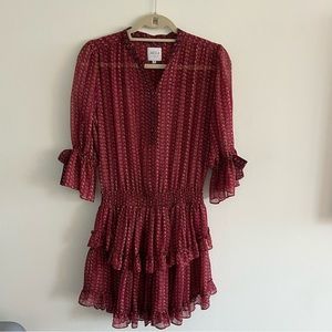 Misa tiered skirt Ines Chiffon mini dress size M